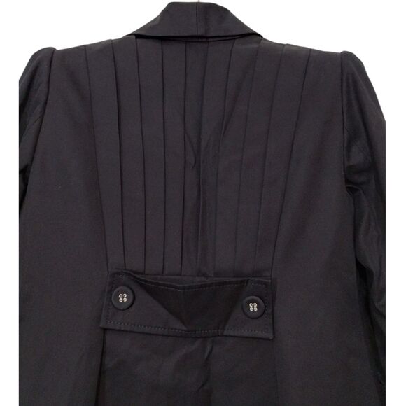 Red Valentino Women's Pleated Longline Trench Coat W/ Shawl Size 10 Black Lined - Picture 6 of 9